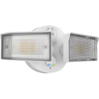 Lithonia Lighting Hgx Led 2Sh Alo Sww2 120 Pe Wh M2 Homeguard Led Outdoor Security Floodlight, Adjustable Light Output, Switchable Cct, Photocell, 2-Lights, White