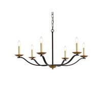 Trey 36 Inch Pendant In Black And Brass