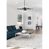 Sienna 31 Inch Crystal Rod Pendant In Black