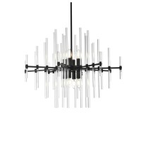 Sienna 31 Inch Crystal Rod Pendant In Black