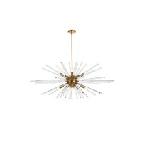 Sienna 42 Inch Crystal Rod Pendant In Gold