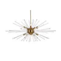 Sienna 42 Inch Crystal Rod Pendant In Gold