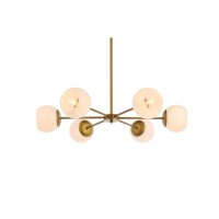 Briggs 30 Inch Pendant In Brass With White Shade