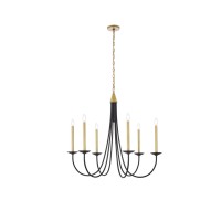 Cohen 36 Inch Pendant In Black And Brass