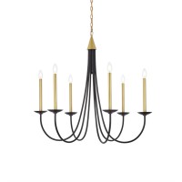 Cohen 36 Inch Pendant In Black And Brass