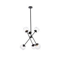 Axl 24 Inch Pendant In Black With Clear Shade