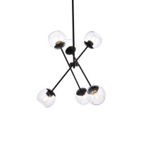 Axl 24 Inch Pendant In Black With Clear Shade