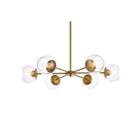 Briggs 30 Inch Pendant In Brass With Clear Shade