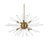 Sienna 36 Inch Crystal Rod Pendant In Gold