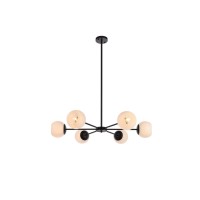 Briggs 36 Inch Pendant In Black With White Shade