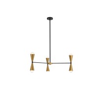 Cade 34 Inch Pendant In Black And Brass