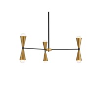 Cade 34 Inch Pendant In Black And Brass