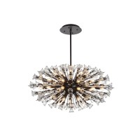 Vera 42 Inch Crystal Starburst Oval Pendant In Black