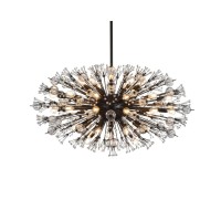 Vera 42 Inch Crystal Starburst Oval Pendant In Black