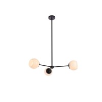 Briggs 32 Inch Pendant In Black With White Shade