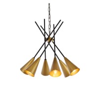 Casen 32 Inch Pendant In Black And Brass