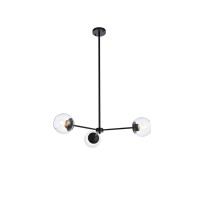 Briggs 32 Inch Pendant In Black With Clear Shade