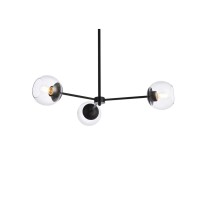 Briggs 32 Inch Pendant In Black With Clear Shade