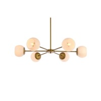 Briggs 36 Inch Pendant In Brass With White Shade