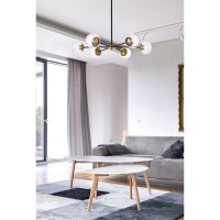 Briggs 36 Inch Pendant In Black And Brass With Clear Shade