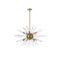 Sienna 32 Inch Crystal Rod Pendant In Gold