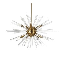 Sienna 32 Inch Crystal Rod Pendant In Gold