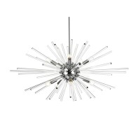 Sienna 42 Inch Crystal Rod Pendant In Chrome