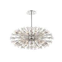 Vera 48 Inch Crystal Starburst Oval Pendant In Chrome