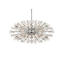 Vera 48 Inch Crystal Starburst Oval Pendant In Chrome