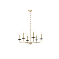 Cohen 30 Inch Pendant In Black And Brass