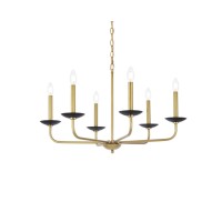 Cohen 30 Inch Pendant In Black And Brass