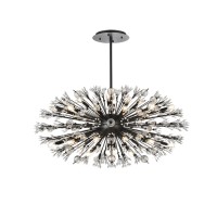 Vera 48 Inch Crystal Starburst Oval Pendant In Black