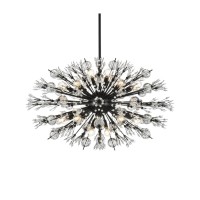 Vera 36 Inch Crystal Starburst Oval Pendant In Black