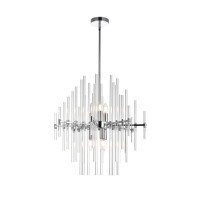 Sienna 23 Inch Crystal Rod Pendant In Chrome