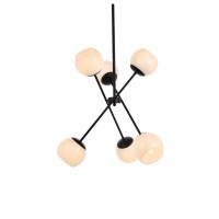 Axl 24 Inch Pendant In Black With White Shade