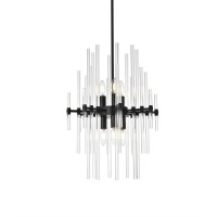 Sienna 17 Inch Crystal Rod Pendant In Black