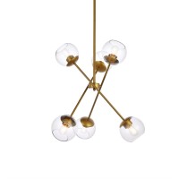 Axl 24 Inch Pendant In Brass With Clear Shade