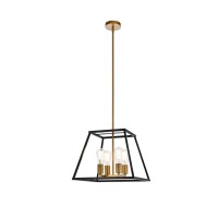 Declan 16 Inch Pendant In Black And Brass