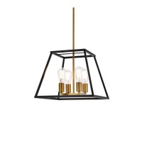 Declan 16 Inch Pendant In Black And Brass