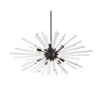 Sienna 42 Inch Crystal Rod Pendant In Black