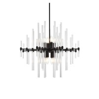 Sienna 27 Inch Crystal Rod Pendant In Black