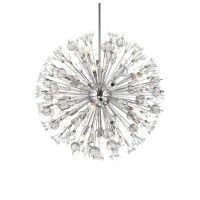 Vera 32 Inch Crystal Starburst Round Pendant In Chrome