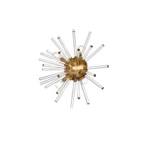 Sienna 18 Inch Crystal Rod Wall Sconce In Gold