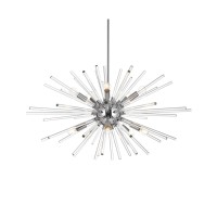 Sienna 36 Inch Crystal Rod Pendant In Chrome