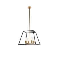 Declan 20 Inch Pendant In Black And Brass