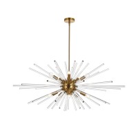 Sienna 46 Inch Crystal Rod Pendant In Gold