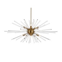 Sienna 46 Inch Crystal Rod Pendant In Gold