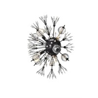 Vera 19 Inch Crystal Starburst Wall Sconce In Black