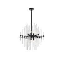 Sienna 23 Inch Crystal Rod Pendant In Black