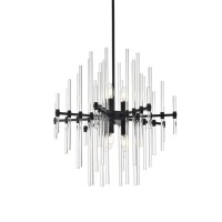 Sienna 23 Inch Crystal Rod Pendant In Black